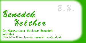 benedek welther business card